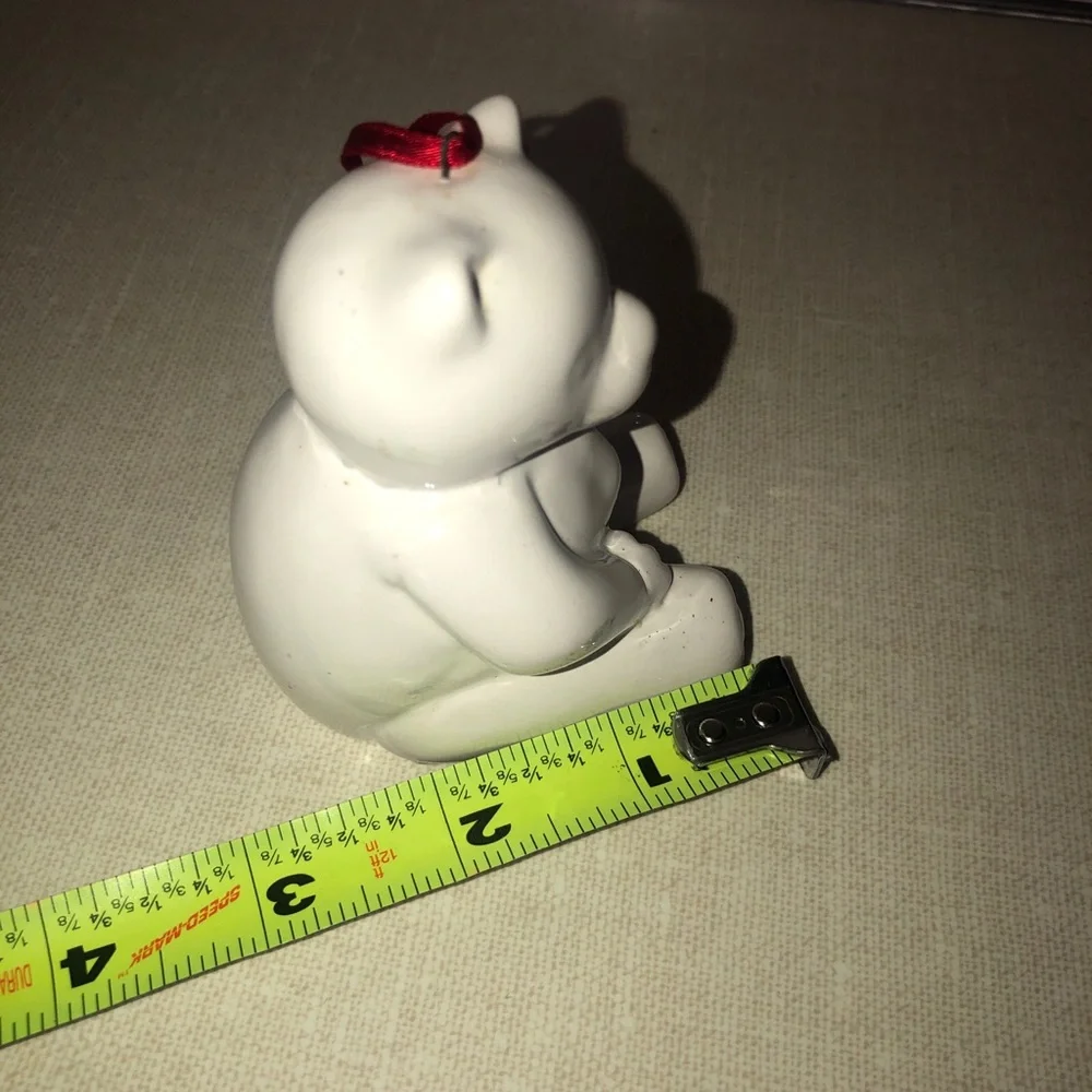 Teddy Bear Ceramic Christmas Tree Ornament‎ White